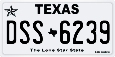 TX license plate DSS6239