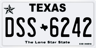TX license plate DSS6242