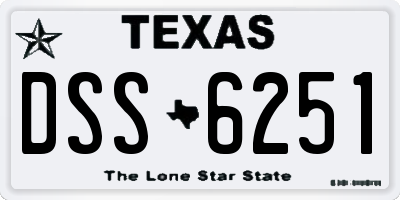 TX license plate DSS6251