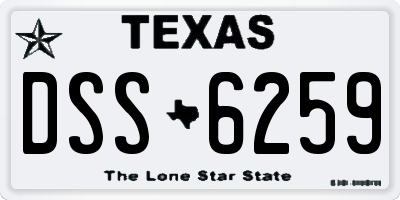 TX license plate DSS6259