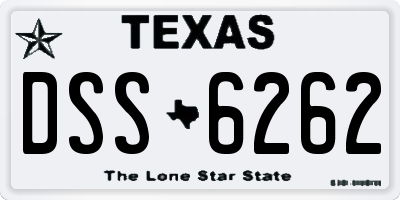 TX license plate DSS6262