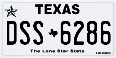 TX license plate DSS6286