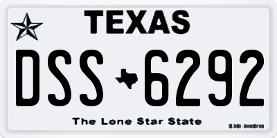 TX license plate DSS6292
