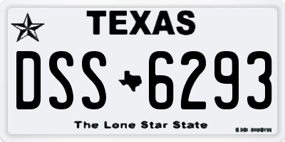 TX license plate DSS6293
