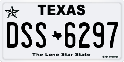 TX license plate DSS6297