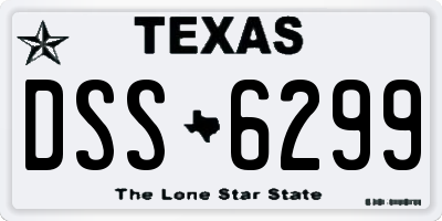 TX license plate DSS6299