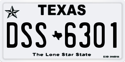 TX license plate DSS6301