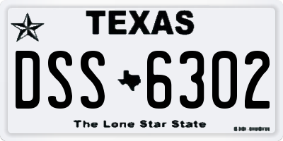 TX license plate DSS6302