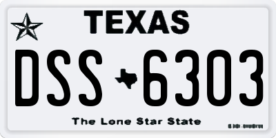 TX license plate DSS6303
