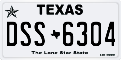 TX license plate DSS6304
