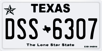 TX license plate DSS6307