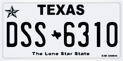 TX license plate DSS6310