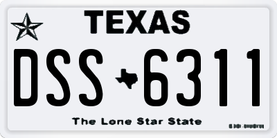 TX license plate DSS6311