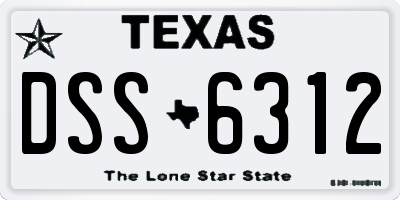 TX license plate DSS6312