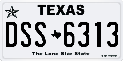TX license plate DSS6313
