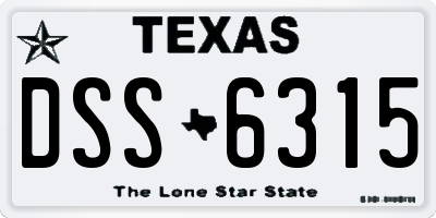 TX license plate DSS6315