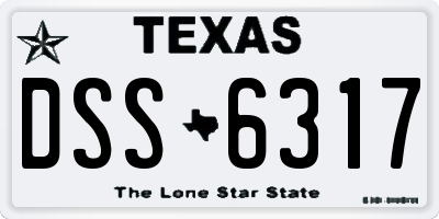 TX license plate DSS6317