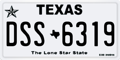 TX license plate DSS6319