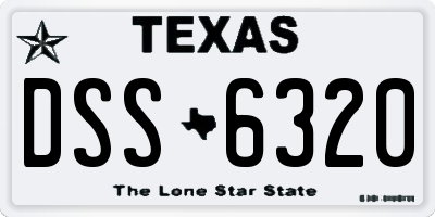 TX license plate DSS6320