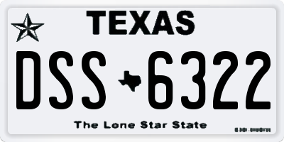 TX license plate DSS6322