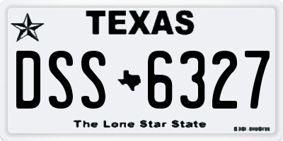TX license plate DSS6327