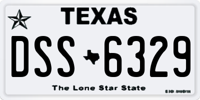 TX license plate DSS6329