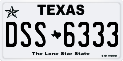 TX license plate DSS6333