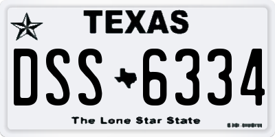 TX license plate DSS6334