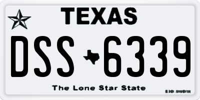 TX license plate DSS6339