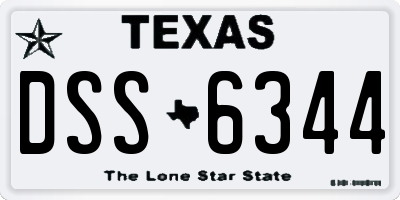 TX license plate DSS6344