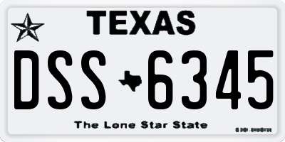TX license plate DSS6345