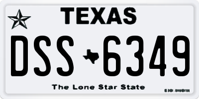 TX license plate DSS6349