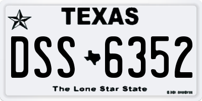 TX license plate DSS6352