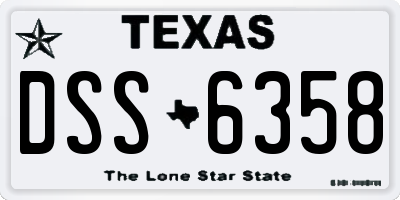 TX license plate DSS6358