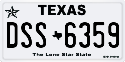 TX license plate DSS6359