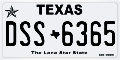 TX license plate DSS6365
