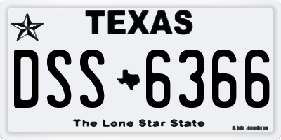 TX license plate DSS6366