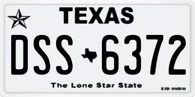 TX license plate DSS6372
