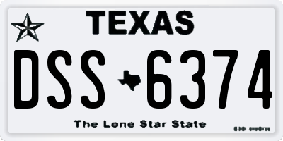 TX license plate DSS6374