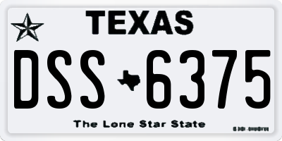 TX license plate DSS6375