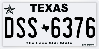 TX license plate DSS6376