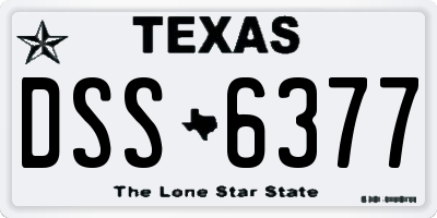 TX license plate DSS6377