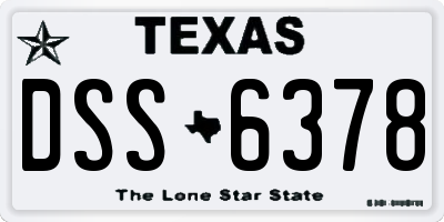 TX license plate DSS6378