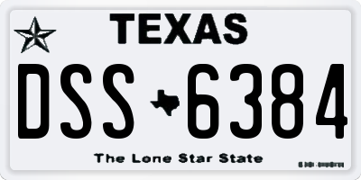 TX license plate DSS6384