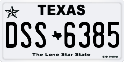 TX license plate DSS6385