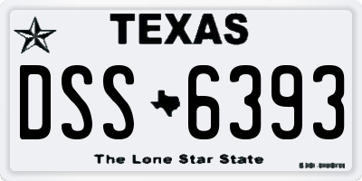 TX license plate DSS6393