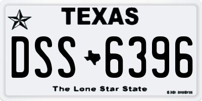 TX license plate DSS6396