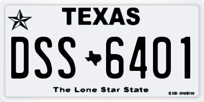 TX license plate DSS6401