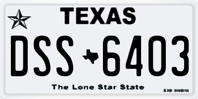 TX license plate DSS6403