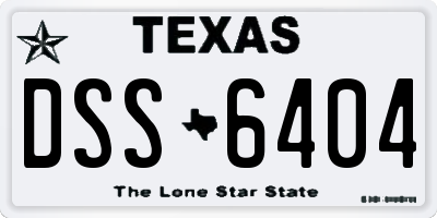 TX license plate DSS6404